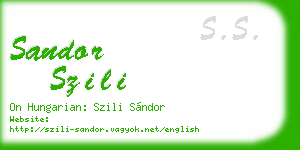 sandor szili business card