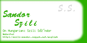 sandor szili business card